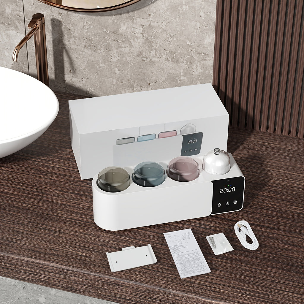 Toothbrush Holders with UV Toothbrush, Aromatherapy Diffuser & LRNight Light -4-Hour Smart Cruise Disinfection