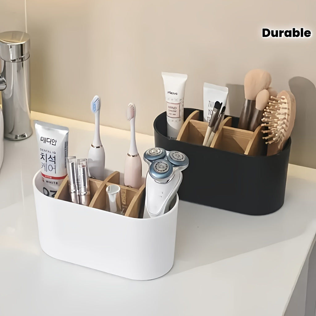 Storage Box for Bathroom Durable Toothbrush Holder | Divided Freestanding Bathroom Storage Box for Electric Toothbrushes