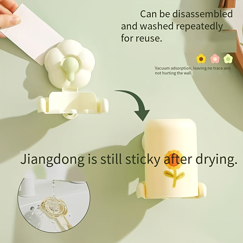 Suction Cup Toothbrush Holder Set | High-quality Plastic, Safe and Durable. Suction Cup Design Ensures Secure Installation