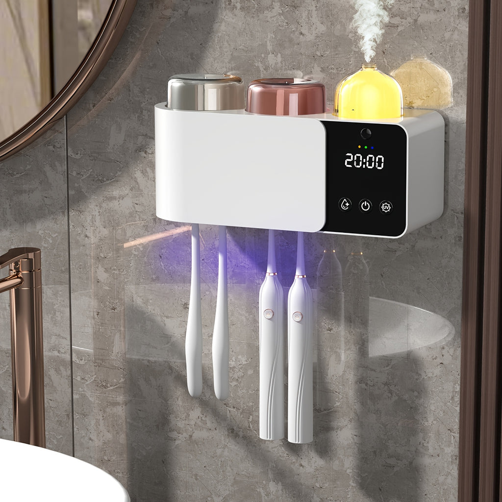 Toothbrush Holders with UV Toothbrush, Aromatherapy Diffuser & LRNight Light -4-Hour Smart Cruise Disinfection