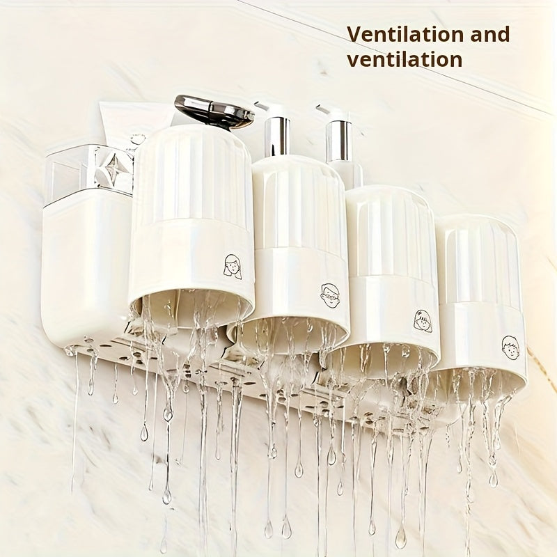 1pc of Elegant Cream White Toothbrush Holder for Two Or Four Cups, a Wall-Mounted Toothpaste Holder