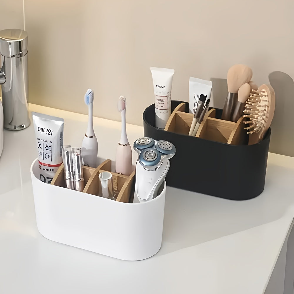 Storage Box for Bathroom Durable Toothbrush Holder | Divided Freestanding Bathroom Storage Box for Electric Toothbrushes