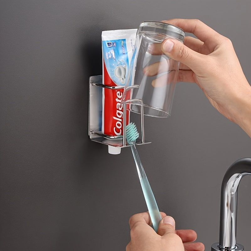 Factory Direct Supply Toothpaste Toothbrush Cup Holder Non-perforated Bathroom Toothpaste Toothbrush Cup Rack