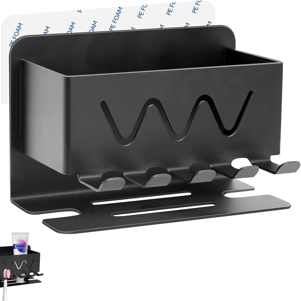 ZHIYUQL® Toothbrush Holder Wall-Mounted Stainless Steel Toothbrush Holder Without Drilling, Self-Adhesive Toothbrush Head Holder for Bathroom Storage ()