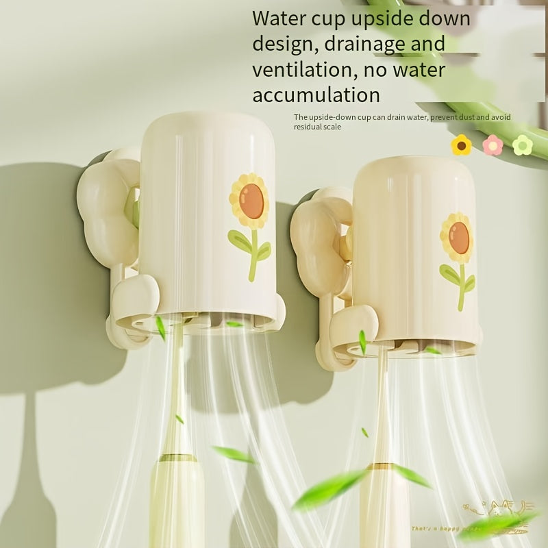 Suction Cup Toothbrush Holder Set | High-quality Plastic, Safe and Durable. Suction Cup Design Ensures Secure Installation