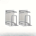 2pcs Stainless Steel Toothbrush Holder, Wall Mounted Cup Rack for Bathroom and Toothpaste, No Drilling Required, Durable and Easy to Clean, Bathroom Organizers And Storage