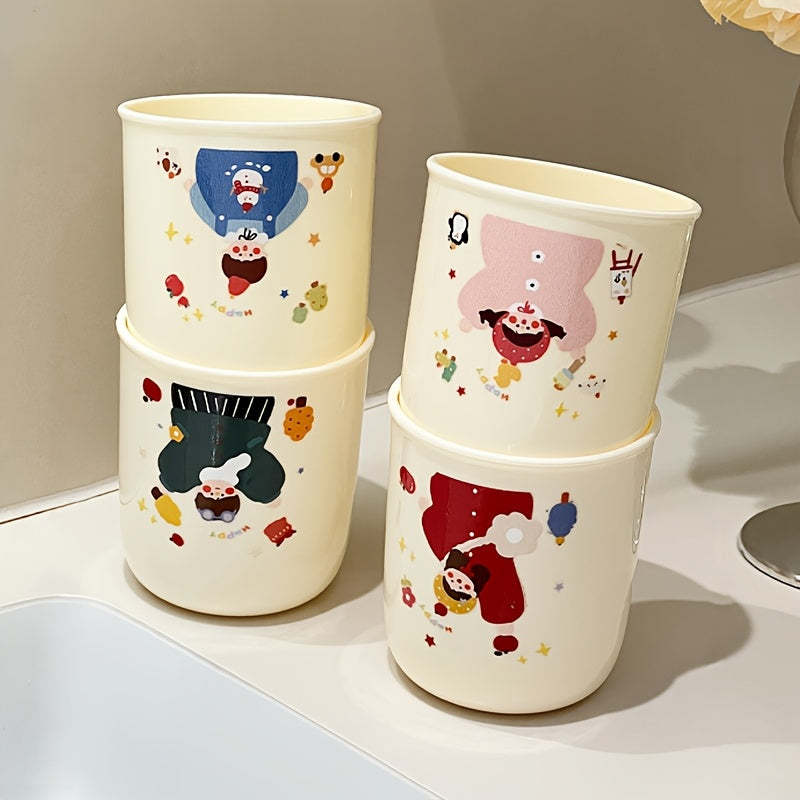 4-Pack Dopamine Magnetic Wall-Mounted Toothbrush Holder with Rinse Cup - Punch-Free