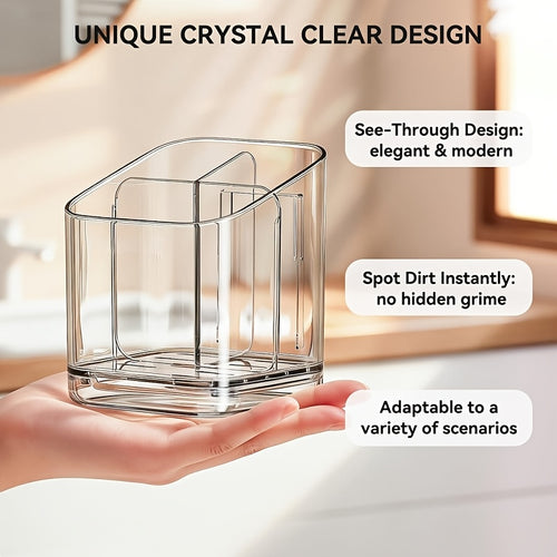 2pcs Bathroom Organizer, Bathroom Toothbrush Holder with 3 Slots, Detachable Electric Toothbrush Holder Wall-Mounted with Dividers