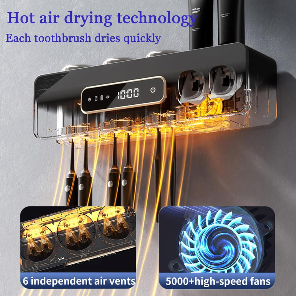 Electric Toothpaste Dispenser And Rechargeable Toothbrush Holders for Bathrooms