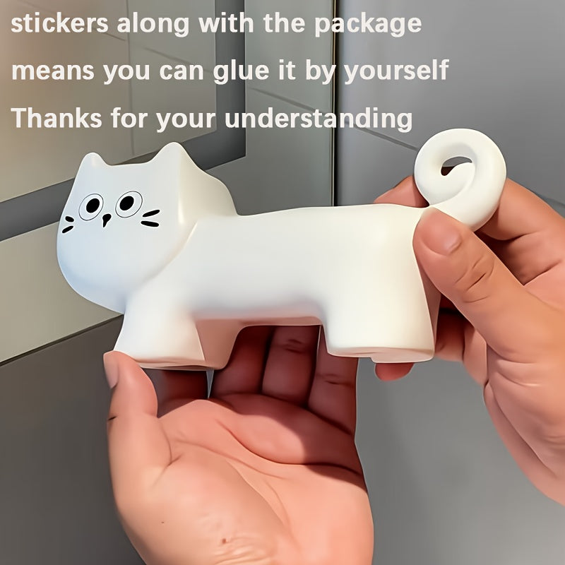 Creative and Whimsical Cat-Shaped Toothbrush Holder, Ceramic Organizer Base for Bathroom Vanity Countertop - Suitable for Toothbrushes and Dental Care, Space-Saving Countertop Storage, Toothbrush Stand for Bathrooms, Fun Design, Sturdy Construction