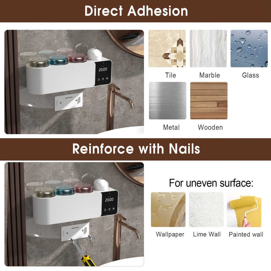 Toothbrush Holders with UV Toothbrush, Aromatherapy Diffuser & LRNight Light -4-Hour Smart Cruise Disinfection