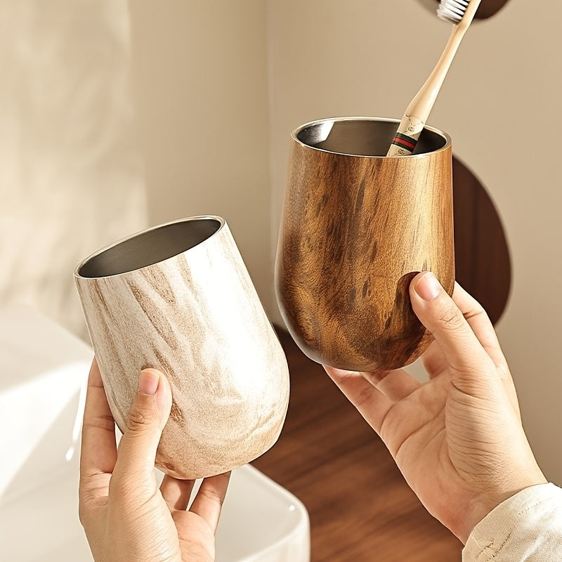 Set of 1\u002F3 Used Stainless Steel Mouthwash Cups And Toothbrush Holder - Durable Bathroom Decor with an Elegant Design, Includes a Mouthwash Cup And Tray, Suitable for Homes, Hotels, Or Dorm Bathrooms - No Required