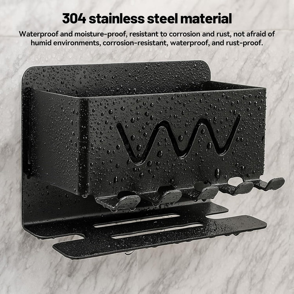 ZHIYUQL® Toothbrush Holder Wall-Mounted Stainless Steel Toothbrush Holder Without Drilling, Self-Adhesive Toothbrush Head Holder for Bathroom Storage ()