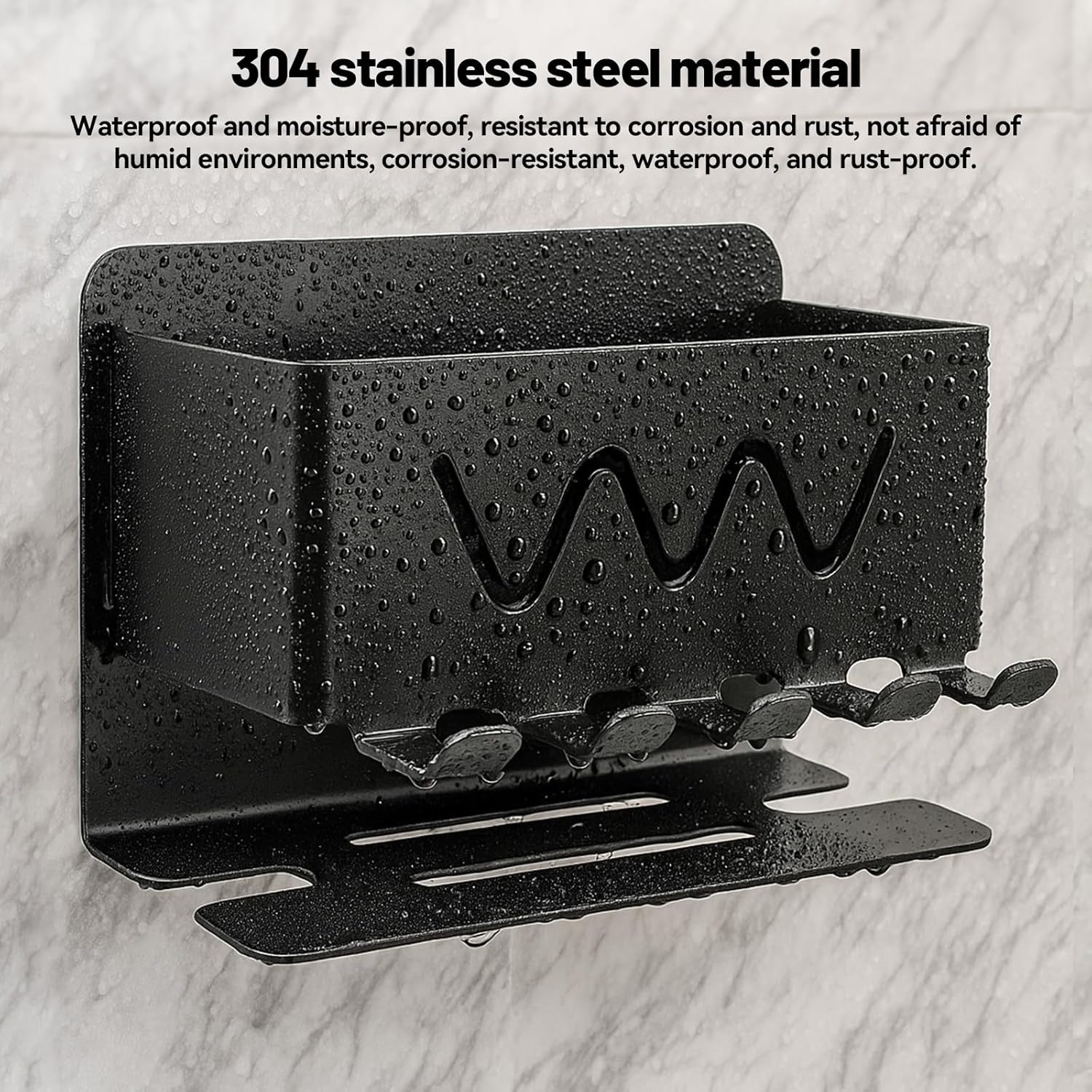 ZHIYUQL® Toothbrush Holder Wall-Mounted Stainless Steel Toothbrush Holder Without Drilling, Self-Adhesive Toothbrush Head Holder for Bathroom Storage ()