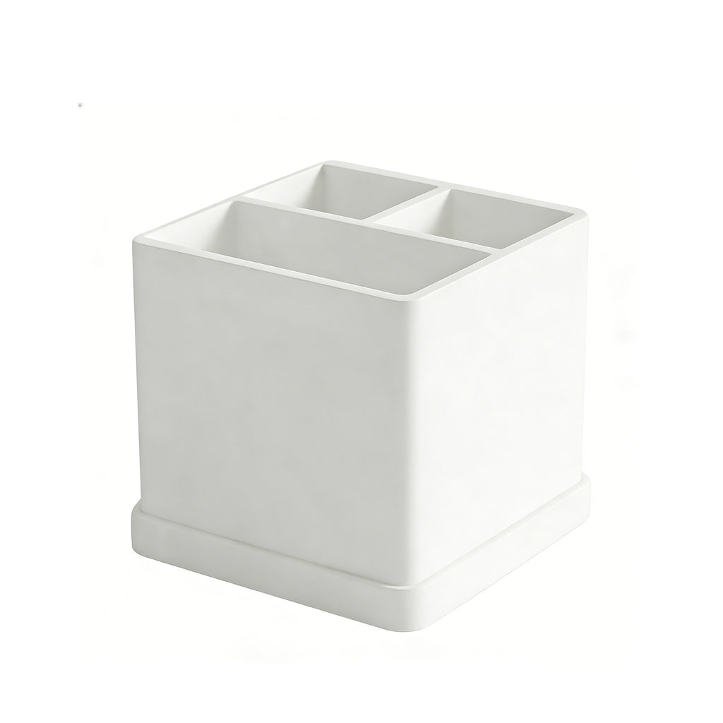 Silicone Toiletry Storage Box, Minimalist Multifunctional Integrated Toothbrush Holder, Bathroom Countertop Storage Tray, No-Drill Wall-Mounted for Home Travel Convenience