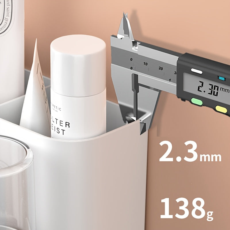 Durable Plastic Material, Space-Saving Wall-Mounted Holder - a Multi-Cup Toothbrush And Mouthwash Storage Rack with Ample Capacity