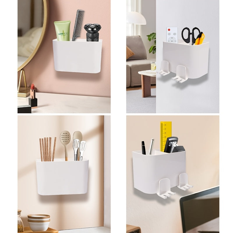 Durable Plastic Material, Space-Saving Wall-Mounted Holder - a Multi-Cup Toothbrush And Mouthwash Storage Rack with Ample Capacity