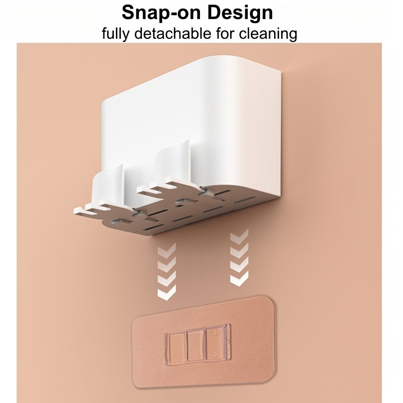 Durable Plastic Material, Space-Saving Wall-Mounted Holder - a Multi-Cup Toothbrush And Mouthwash Storage Rack with Ample Capacity